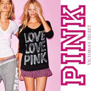 Victoria's Secret PINK | Black Long Sleeve Pull Over Sweater | Size Medium